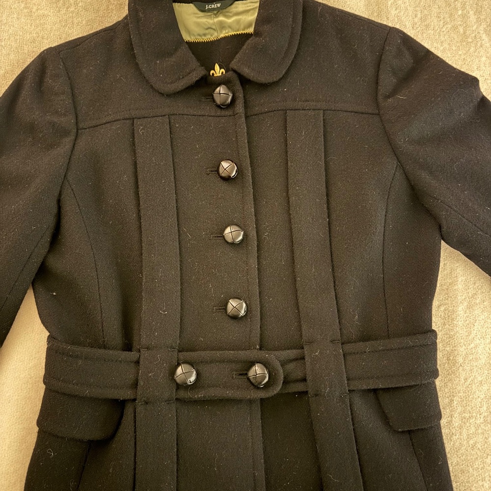 J Crew Black Wool belted Blazer